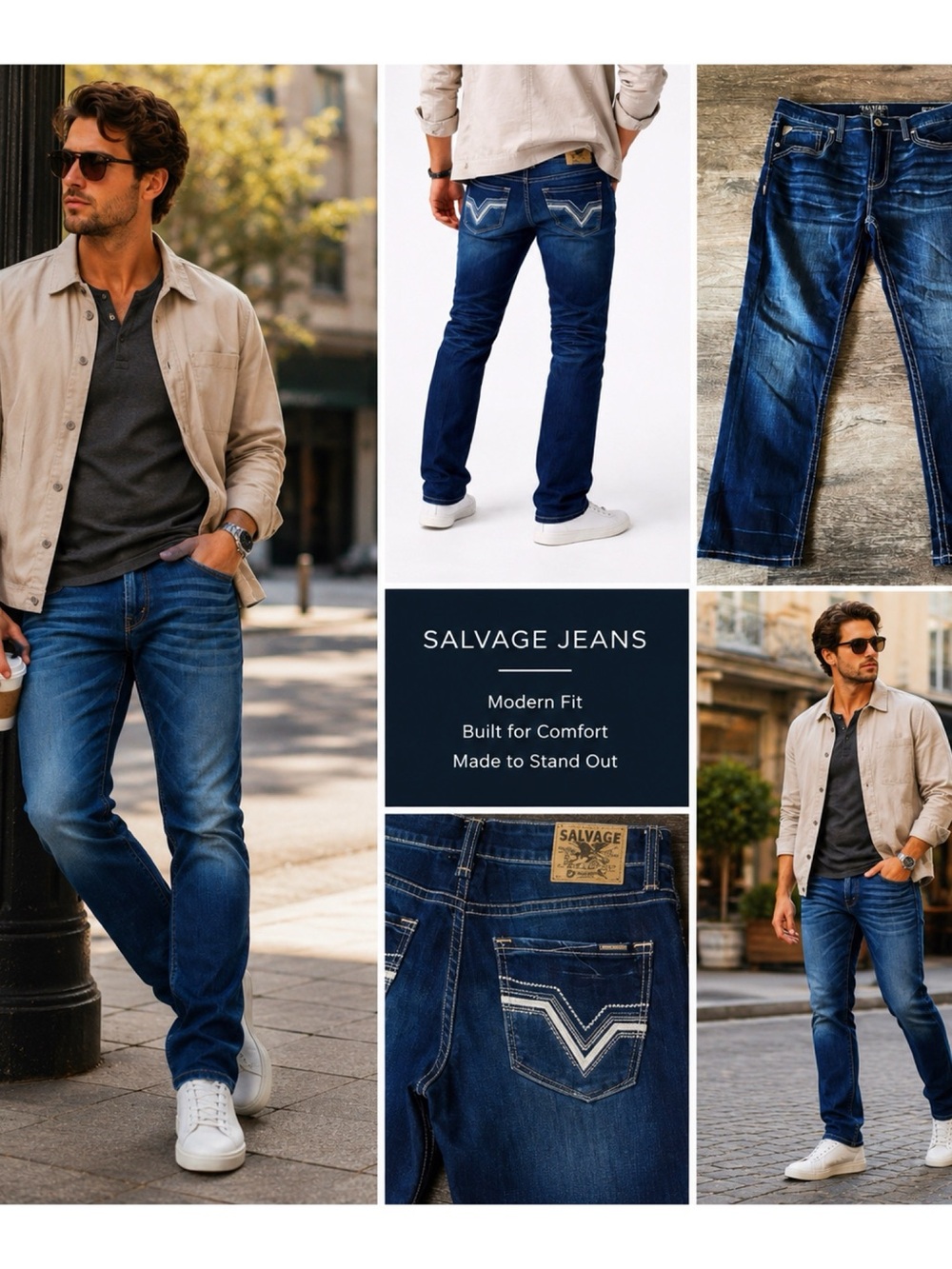 BUCKLE Salvage Co Blue Slim Straight Jeans